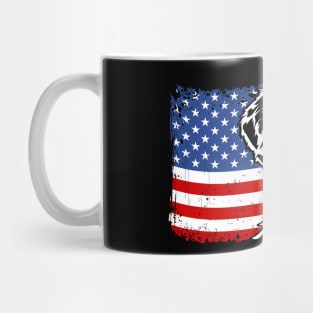 Golden Retriever Mom Dad American Flag patriotic dog Mug